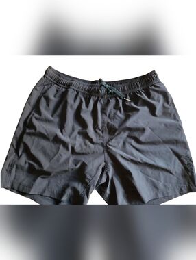 Bamboo Ave Mens Black Lined Running Shorts Hidden Zip Pocket L